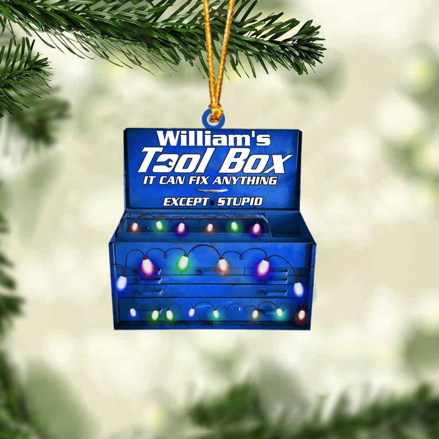 Personalized It Can Fix Anything Except Stupid Auto Mechanic's Tool Box Christmas Ornament, Custom Auto Mechanic Ornament With Name ON1034