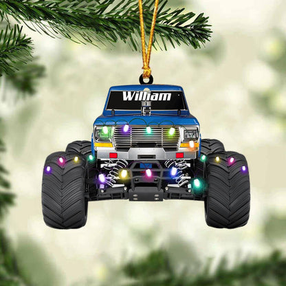 Personalized Monster Truck Christmas Ornament, Custom Name Truck Rider Ornament ON1052