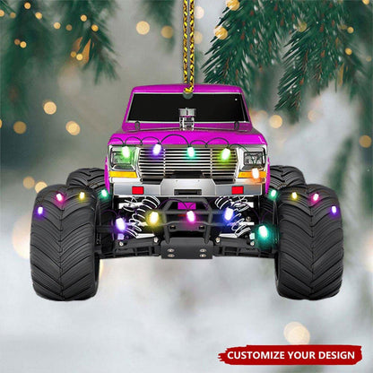 Personalized Monster Truck Christmas Ornament, Custom Name Truck Rider Ornament ON1052