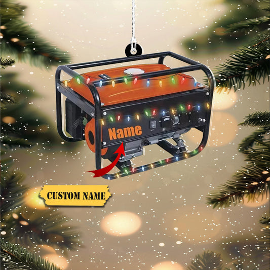 Personalized Generator Electric Christmas Light Ornament, Custom Name Electrician Lover Ornament ON1138