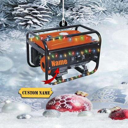 Personalized Generator Electric Christmas Light Ornament, Custom Name Electrician Lover Ornament ON1138