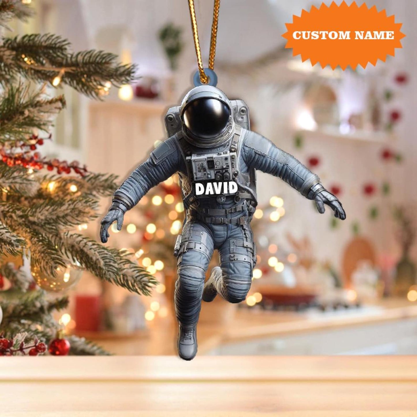 Personalized Astronaut Christmas Ornament, Custom Name Astronaut Lover Ornament ON1670