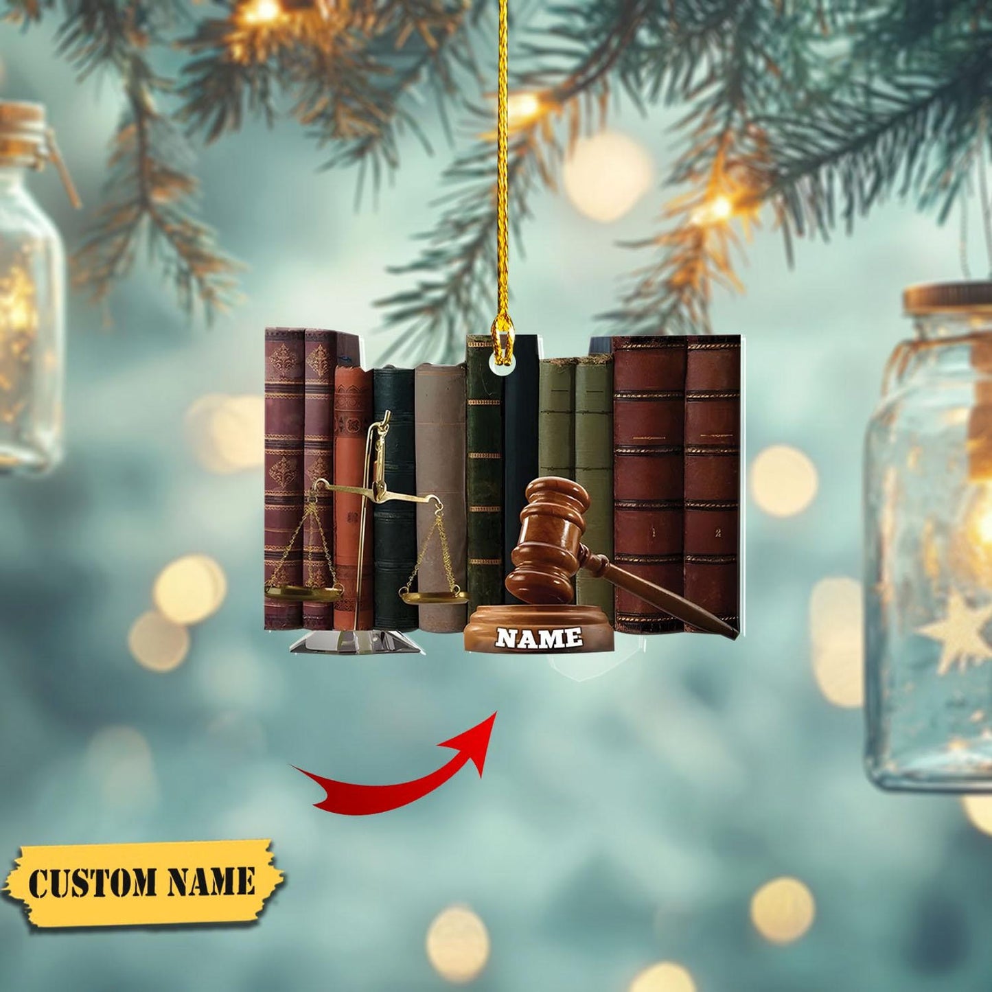 Personalized Lawyer Judge Christmas Ornament, Custom Name Attorney Ornament ON1354