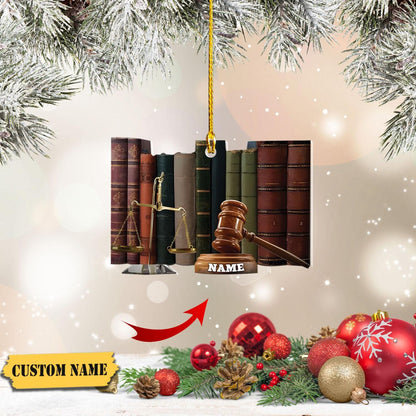 Personalized Lawyer Judge Christmas Ornament, Custom Name Attorney Ornament ON1354