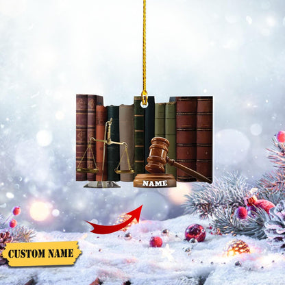 Personalized Lawyer Judge Christmas Ornament, Custom Name Attorney Ornament ON1354