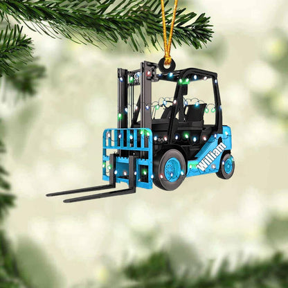 Personalized Forklift Truck Christmas Ornament, Custom Name Forklift Truck Drivers Xmas Ornament ON1044