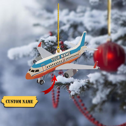 Personalized Airplane Christmas Ornament 2024, Custom Name Airplane Lover Ornament ON1073