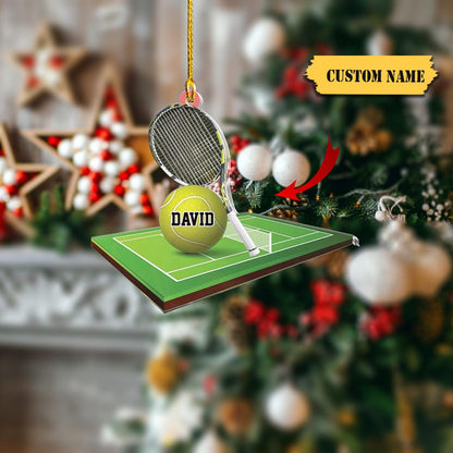 Personalized Tennis Equipment Christmas Ornament, Custom Tennis Player Ornament ON1105