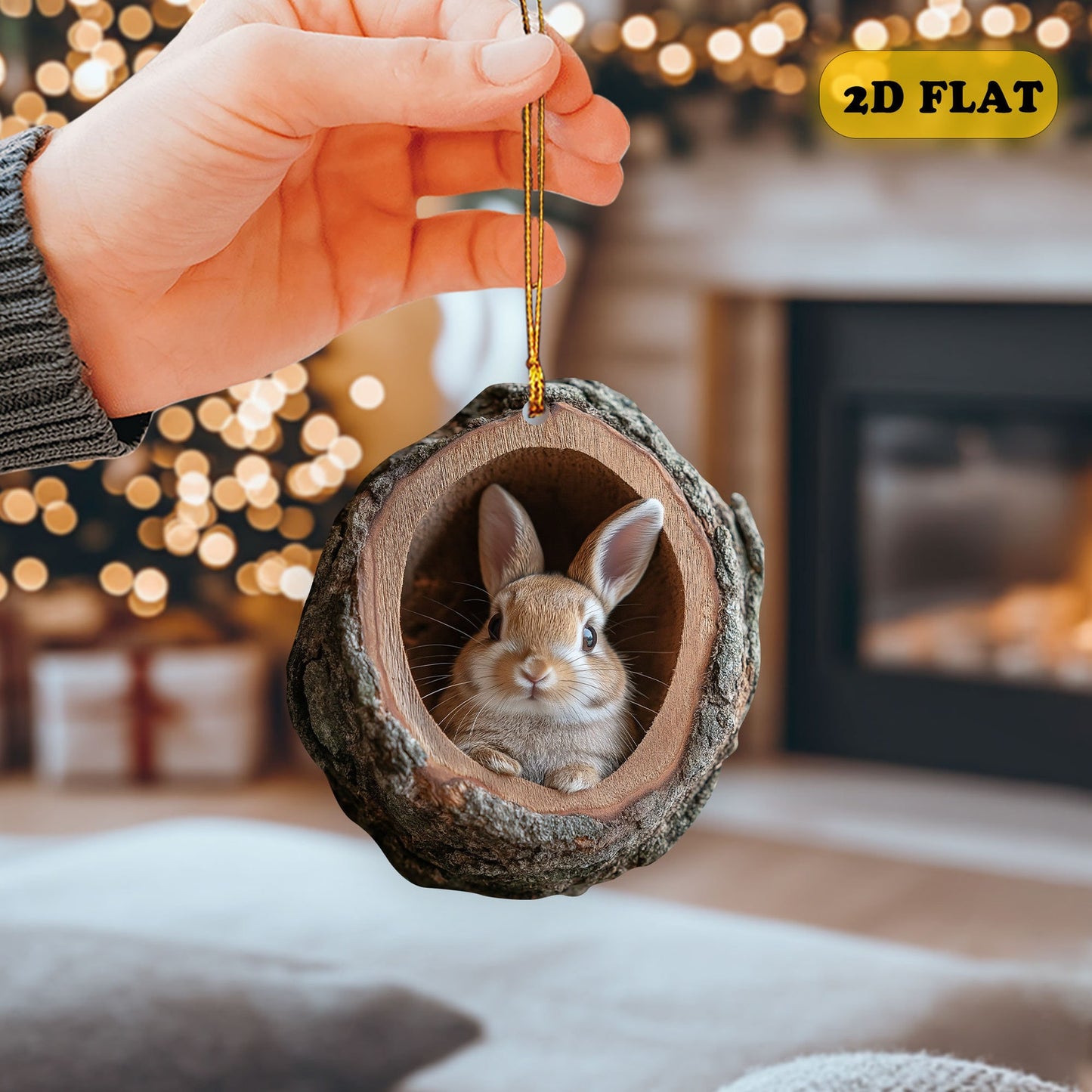 Bunny Christmas Ornament, Rabbit Ornament for Animal Lover ON0734