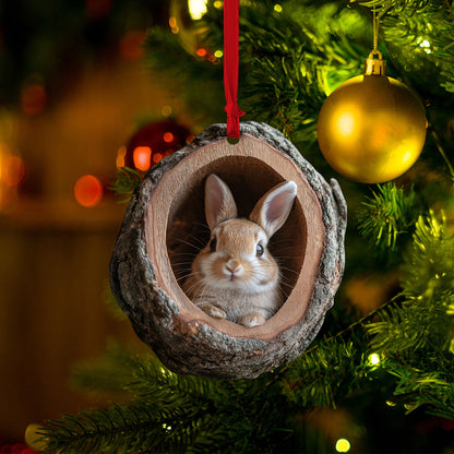 Bunny Christmas Ornament, Rabbit Ornament for Animal Lover ON0734