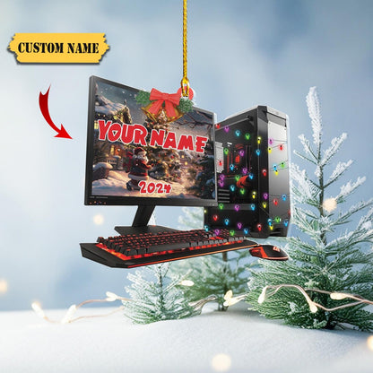 Personalized Gaming Computer Christmas Ornament, Custom Loved Gaming Computer Ornament ON1657