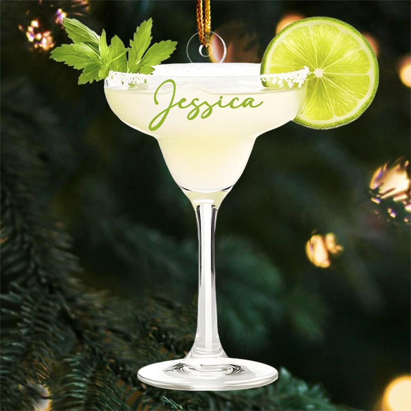 Personalized Cocktail Margarita Christmas Ornament, Custom Name Cocktail Margarita Lover Ornament ON1048