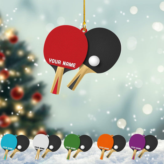 Personalized Ping Pong Paddle Ornament, Custom Name Ping Pong Lovers Ornament ON1687