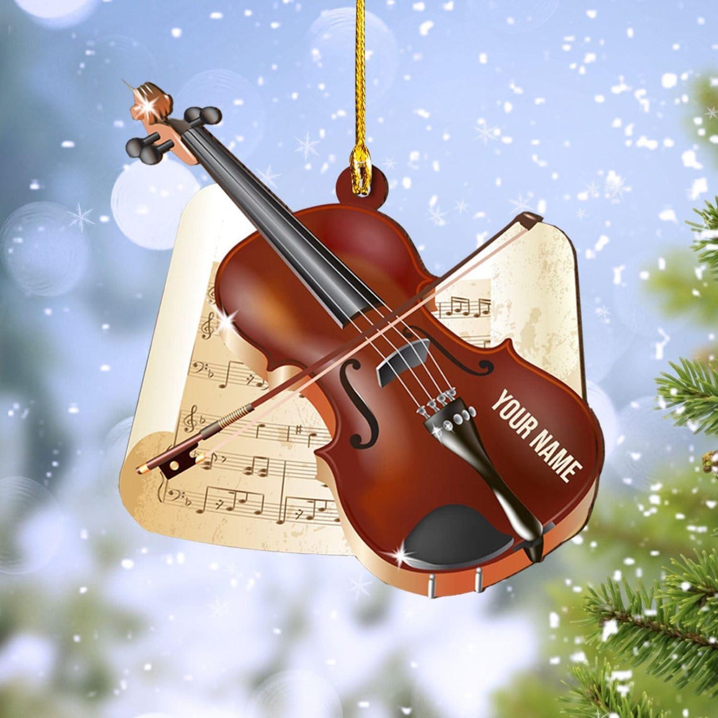 Personalized Violin Ornament, Custom Name Violin Lover Ornament ON1683