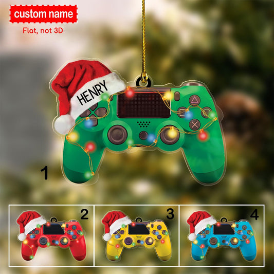 Personalized Video Game Controller Christmas Ornament, Custom Name Video Game Lover Gamer Ornament ON1041