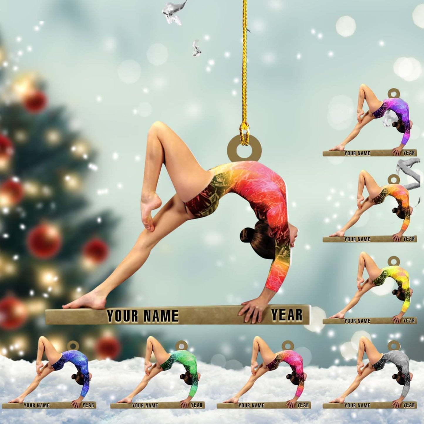 Personalized Gymnastics Player Ornament, Custom Name Gymnastics Sports Ornament ON1063