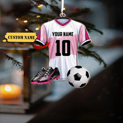 Personalized Soccer Uniform Ornament 2024, Custom Name Number Soccer Player Ornament ON1346