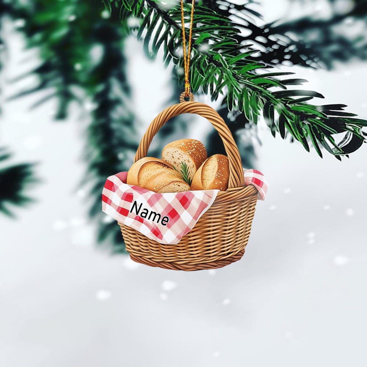 Personalized Bread Basket Christmas Ornament, Custom Name Loved Bread Basket Ornament ON1271