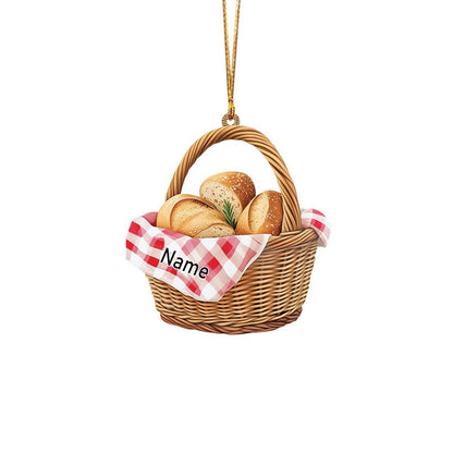 Personalized Bread Basket Christmas Ornament, Custom Name Loved Bread Basket Ornament ON1271