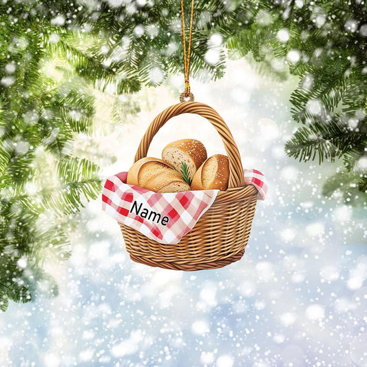 Personalized Bread Basket Christmas Ornament, Custom Name Loved Bread Basket Ornament ON1271