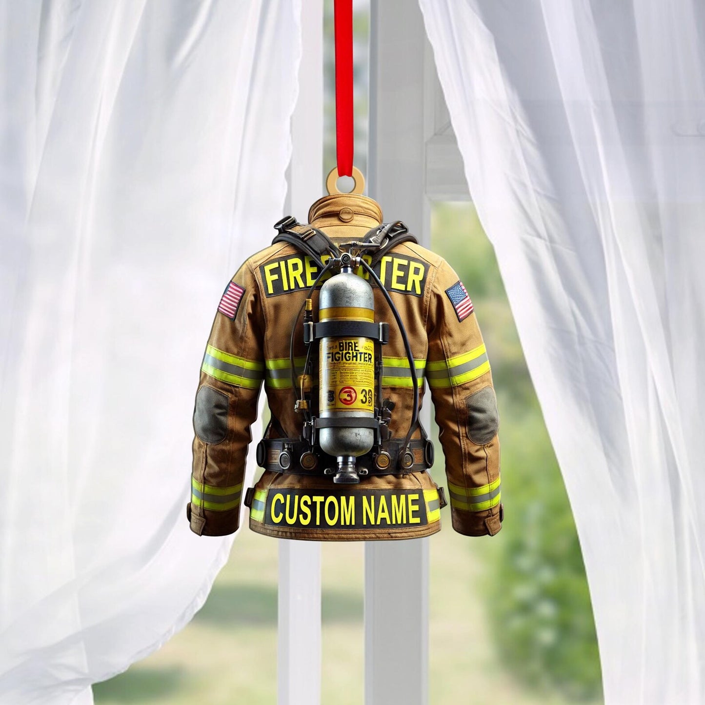 Personalized Firefighter Uniform Ornament, Custom Name Firefighter Ornament ON1383