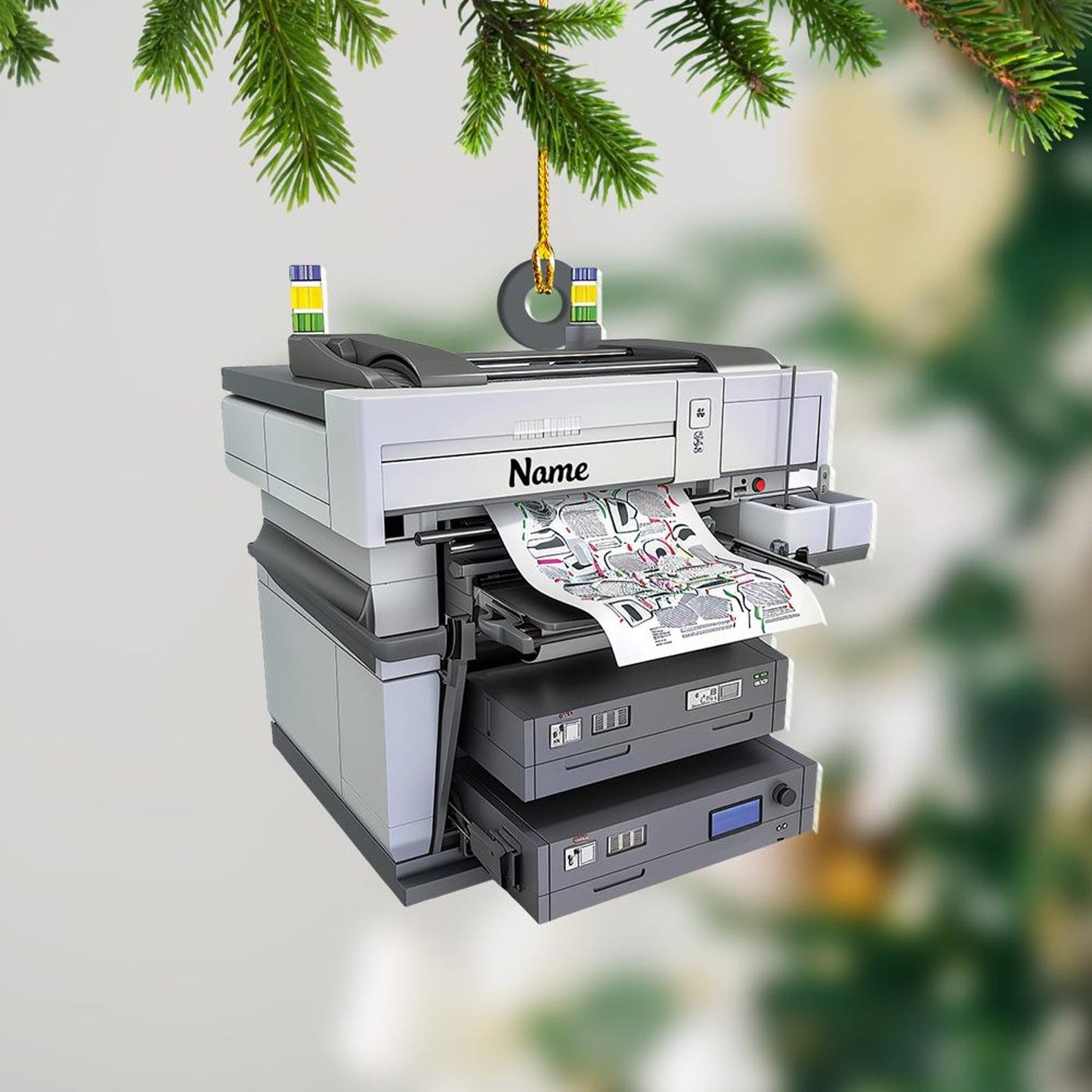 Personalized Copier Cartridge Printing Machine Ornament, Custom Name Electronic Device Copy Machine Ornament ON1283