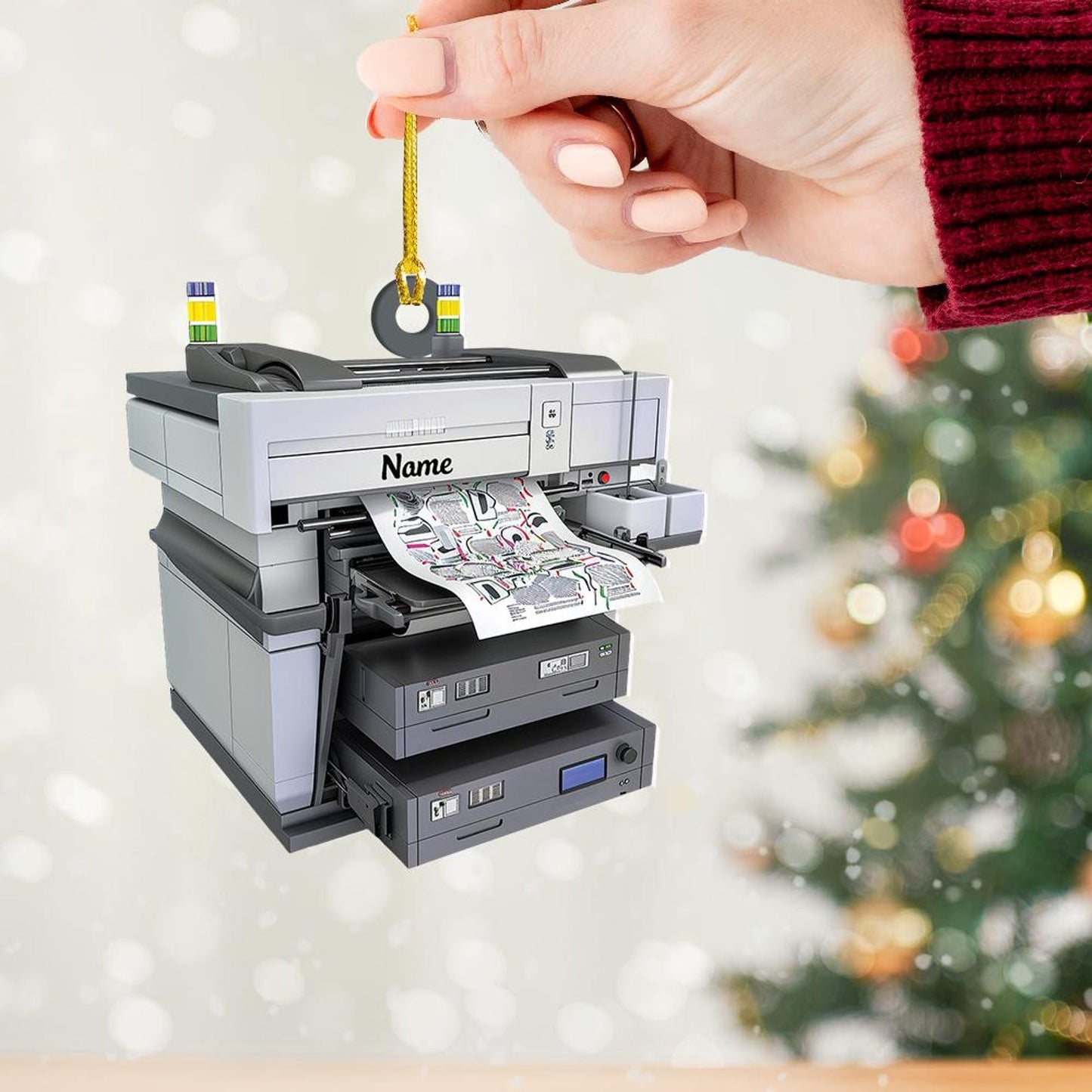 Personalized Copier Cartridge Printing Machine Ornament, Custom Name Electronic Device Copy Machine Ornament ON1283