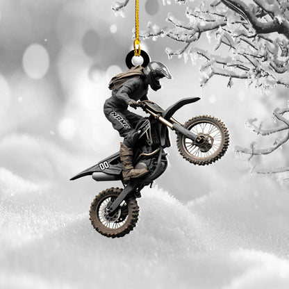 Personalized Dirt Bike Ornament, Custom Name Racing Lover Rider Ornament ON1153