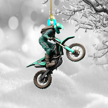 Personalized Dirt Bike Ornament, Custom Name Racing Lover Rider Ornament ON1153