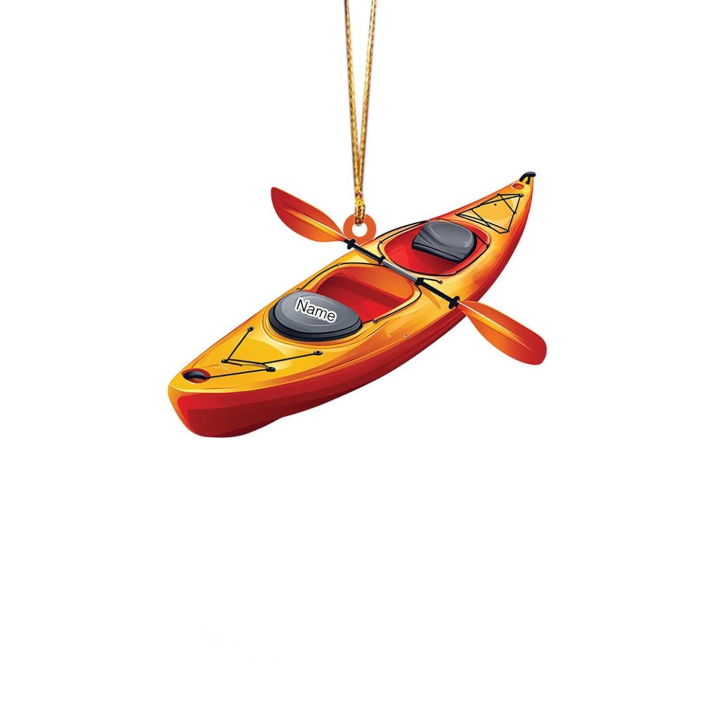 Personalized Kayak Christmas Light Ornament, Custom Name Kayaker Ornament ON1305