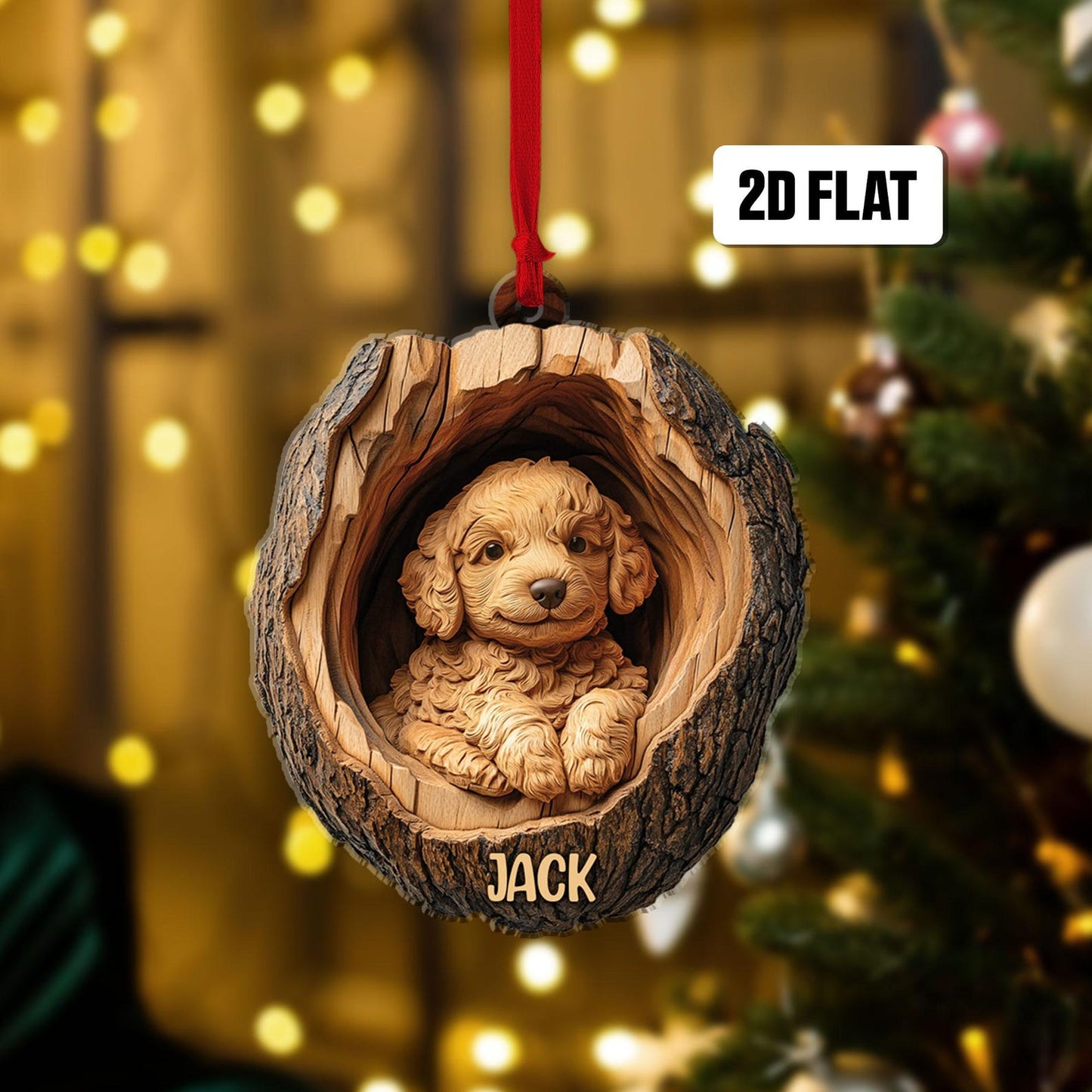 Personalized Goldendoodle Christmas Ornament, Custom Name Goldendoodle Ornament ON1261