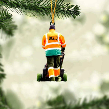 Personalized Lawn Mower Christmas Ornament, Custom Name Lawn Mower Lover Xmas Ornament ON0857