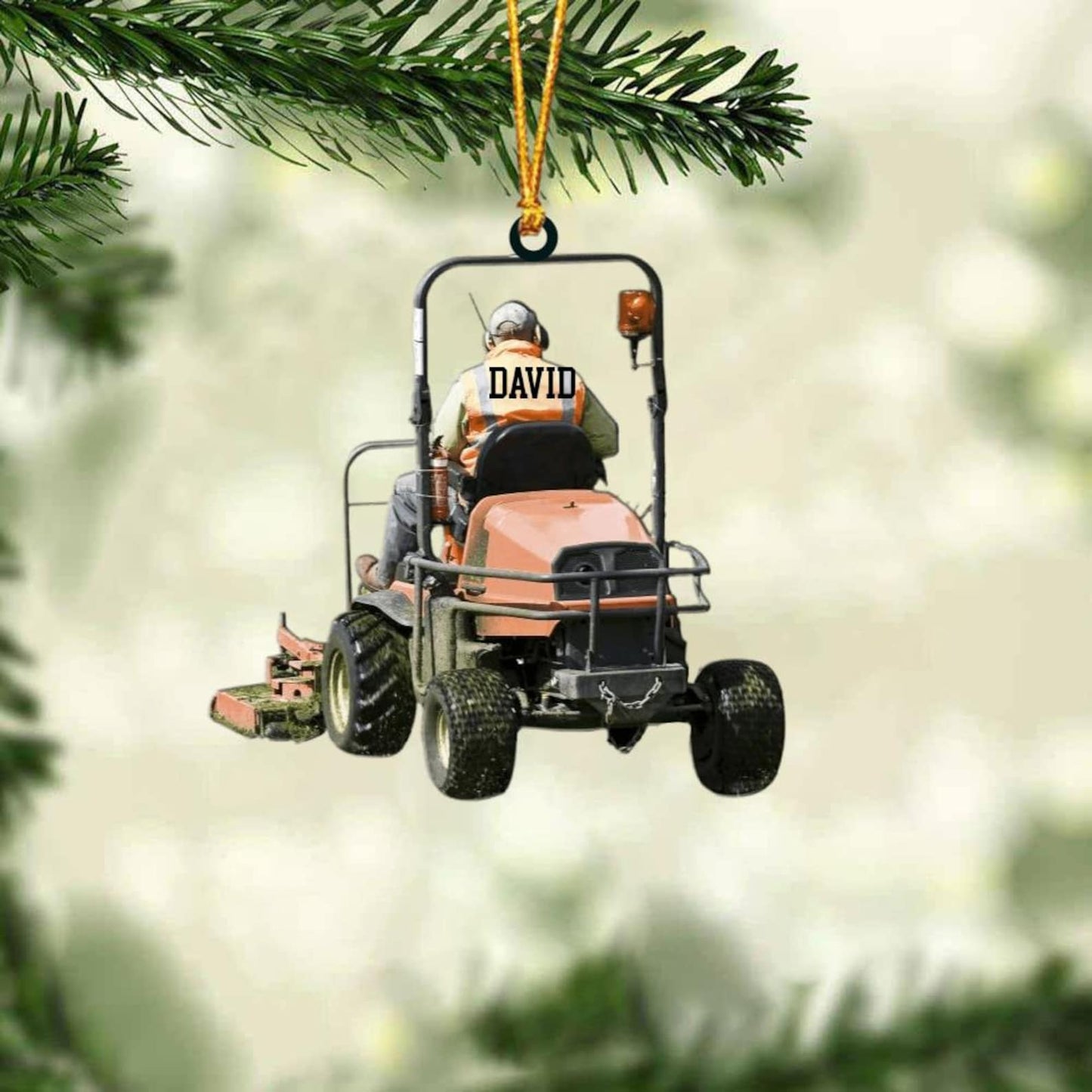 Personalized Lawn Mower Christmas Ornament, Custom Name Lawn Mower Lover Xmas Ornament ON0857