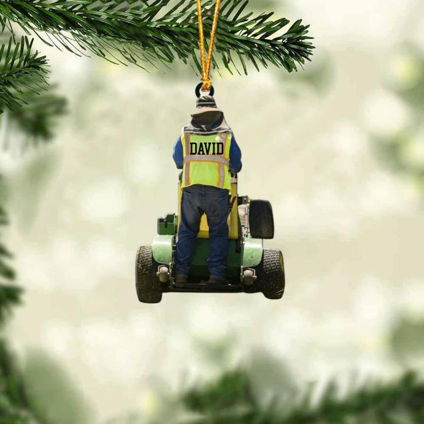 Personalized Lawn Mower Christmas Ornament, Custom Name Lawn Mower Lover Xmas Ornament ON0857