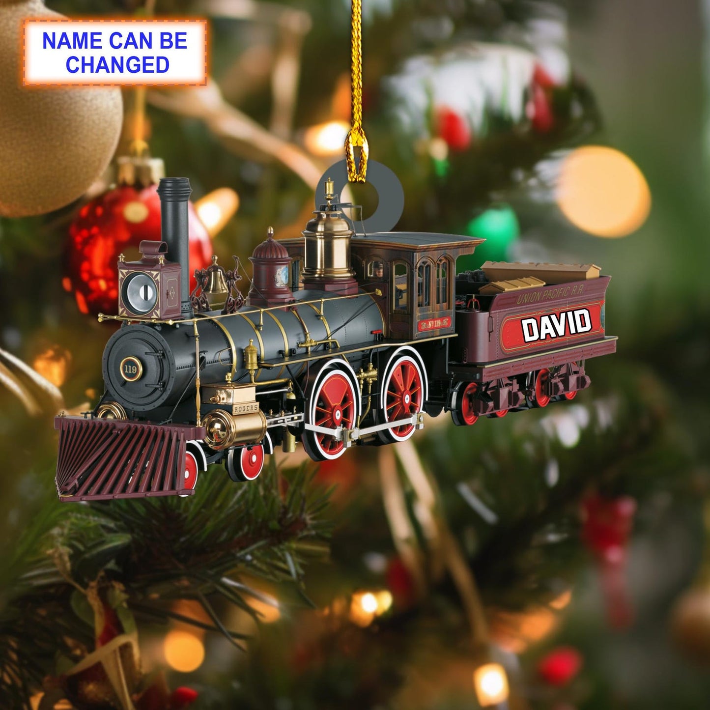 Personalized Railroader Train Christmas Ornament, Custom Name Railroader Train Ornament ON0887