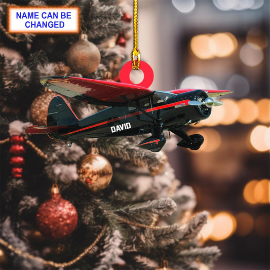 Personalized Aircraft Christmas Ornament, Custom Name Airplane Lover Ornament ON1253