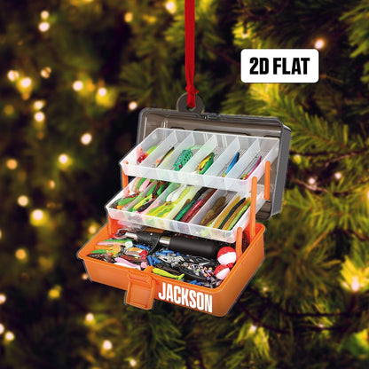 Personalized Fishing Tackle Box Christmas Ornament, Custom Name Fishing Lover Ornament ON1260