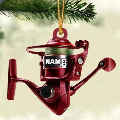 Personalized Fishing Rod Christmas Ornament 2024, Custom Name Fishing Lover Ornament ON1085