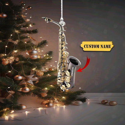 Personalized Saxophone Christmas Ornament, Custom Name Saxophone Player Ornament 2024 ON0919