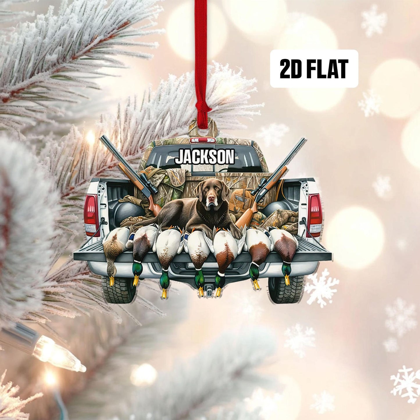 Personalized Duck Hunting Christmas Ornament, Custom Hunting Ornament With Name ON1169