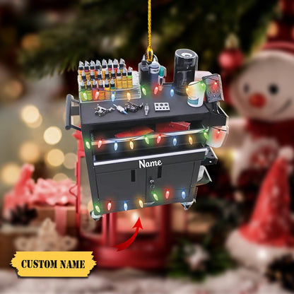 Personalized Tattoo Machine Christmas Light Ornament, Custom Name Tattoo Lover Ornament ON1661