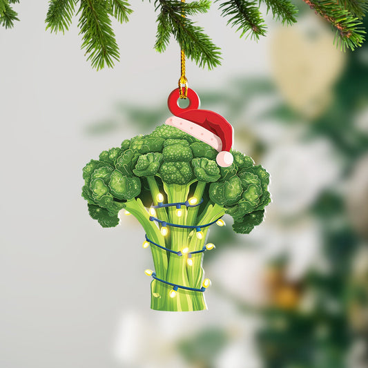 Broccoli Christmas Lights Ornament, Broccoli Lover Xmas Ornament ON1591