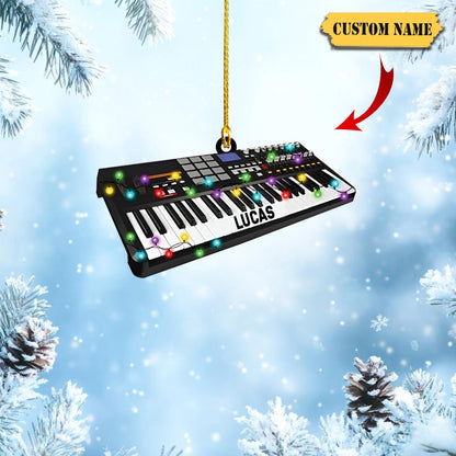 Personalized Electric Keyboard Piano Christmas Ornament, Electric , Custom Name Piano  Lovers Ornament ON1749