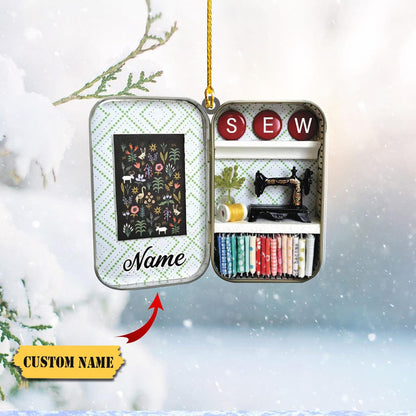 Personalized Sewing Box Ornament, Custom Name Sewing Lovers Ornament ON1577