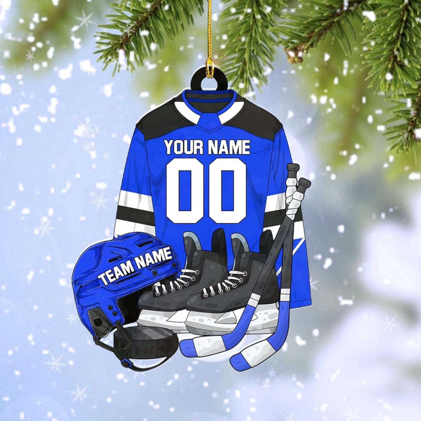 Personalized Hockey Outfit Christmas Ornament 2024, Custom Name Number Hockey Players Ornament ON1690