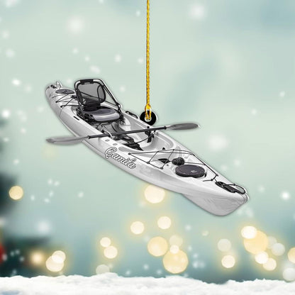 Personalized Kayak Christmas Ornament, Custom Name Water Sports Enthusiasts Ornament ON1691