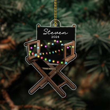 Personalized Director Chair Christmas Light Ornament, Custom Name Loved Chair Ornament ON1267