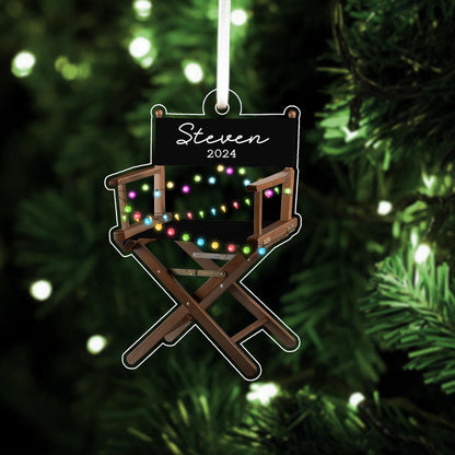 Personalized Director Chair Christmas Light Ornament, Custom Name Loved Chair Ornament ON1267