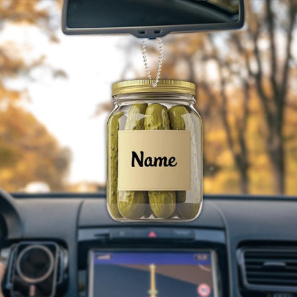 Personalized Pickle Jar Christmas Ornament, Custom Name Pickle Lovers Ornament ON1280