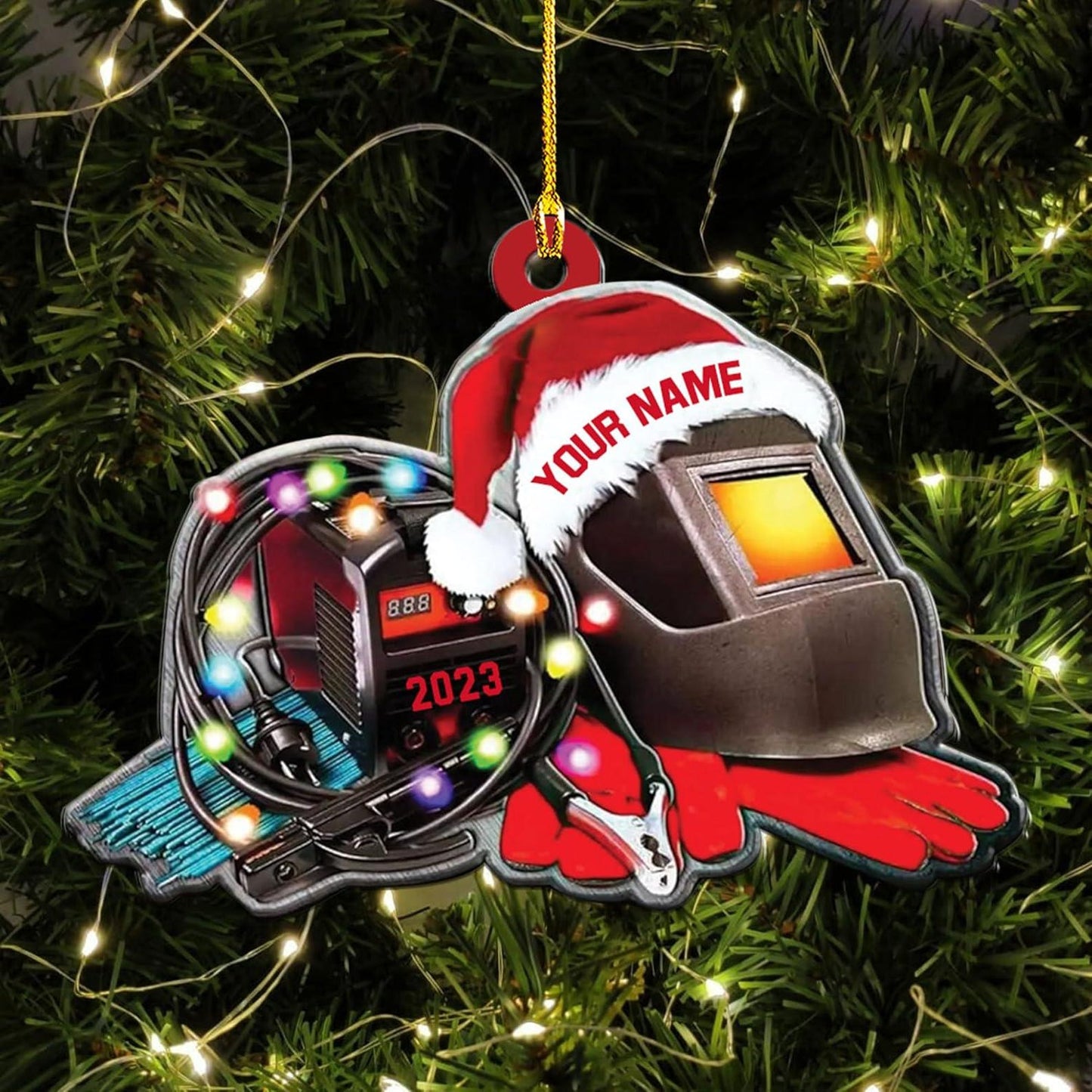 Personalized Welder Tool Christmas Light Ornament, Custom Name Welder Ornament ON1264